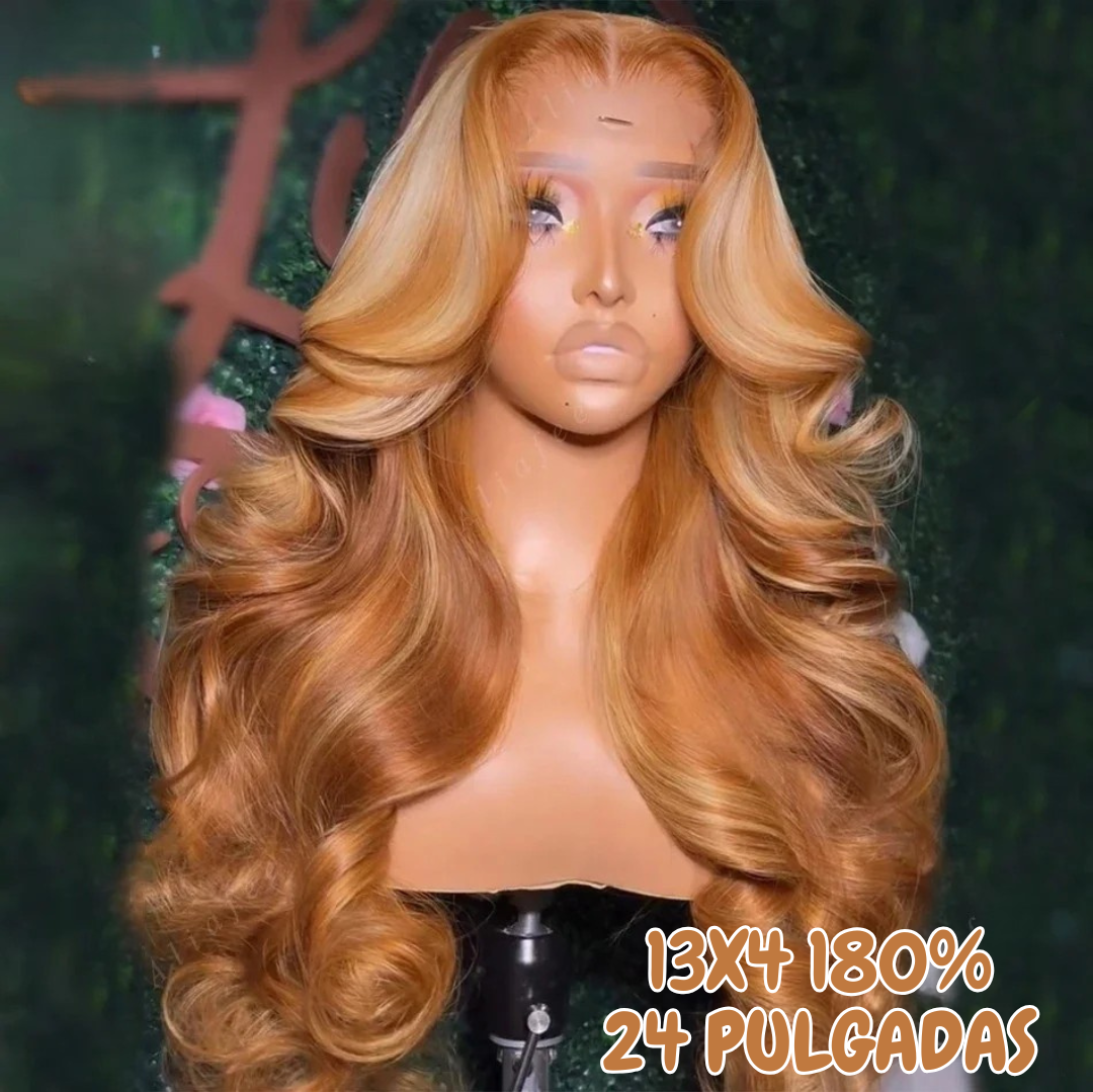 13x4 180% 24" Rubio Miel Highlights Ondulado Aliafee