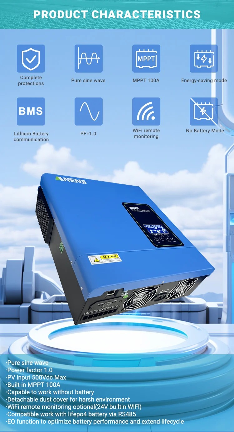Anenji Inversor Solar hibrido 3KW 110V 100A PV500V