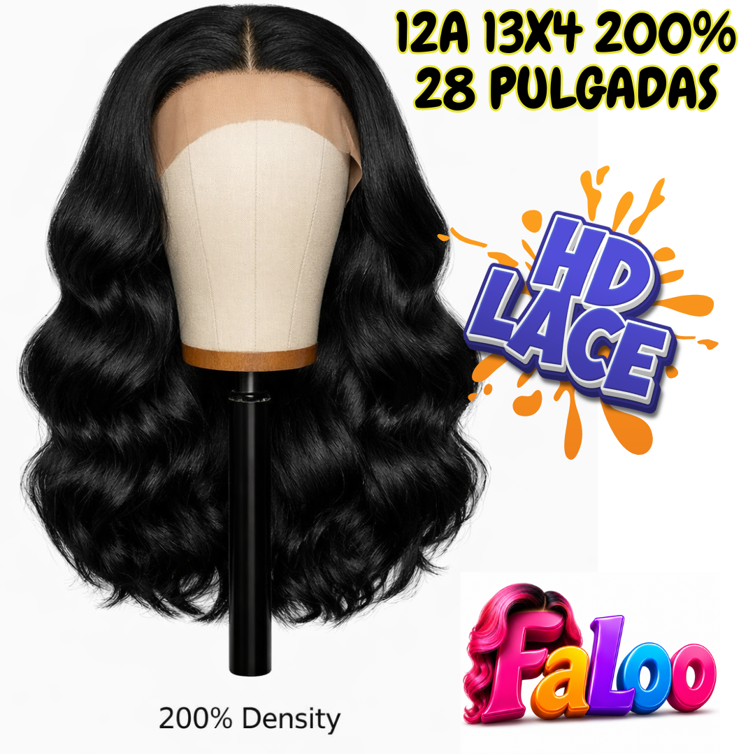 Ondulado 12A 13x4 200% HD 28" Negro FaLoo