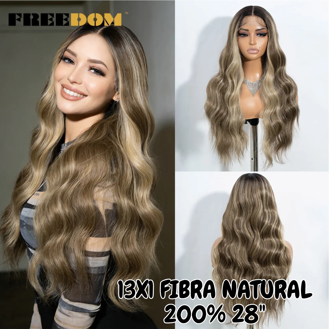 Ondulado 13x5x1 Fibra Natural 200% 28" Rubio Ceniza Highlights Freedom